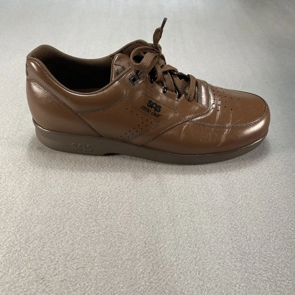 Sas Mens Shoes Time Out Antique Walnut Size 11 S Slim Leather With Box USA Made